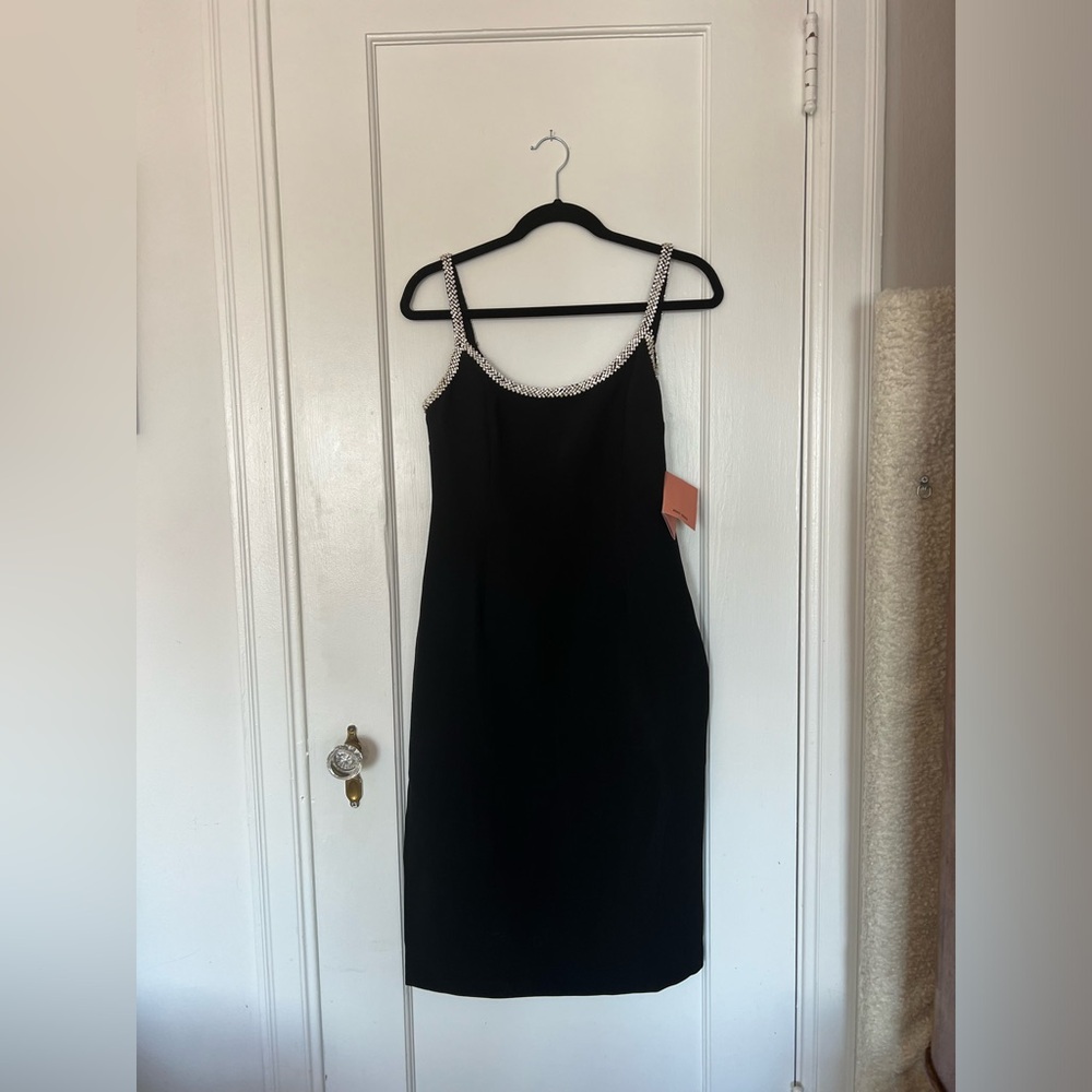 MIU MIU CRYSTAL TRIM MINI DRESS